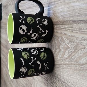Disney The Nightmare Before Christmas Black Matte Coffee Cups Jack Bats Pumpkin